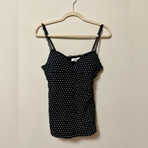 NWOT L.E.I. Junior’s Black Cami with White Polka Dots